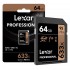 Lexar 633X Professional 64GB V30 U3 SDHCâ„¢/SDXCâ„¢ UHS-I Memory Cards (up to 95MB/s read, Write 45MB/s)