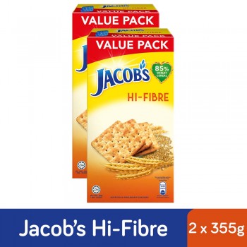 Jacob's Wheat Cereal High Fibre Crackers Value Pack (355g x 2)
