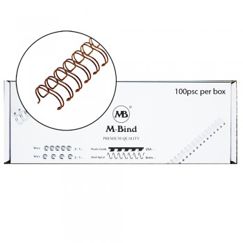 M-Bind Double Wire Bind 3:1 A4 - 3/8"(9.5mm) X 34 Loops, 100pcs/box, Bronze