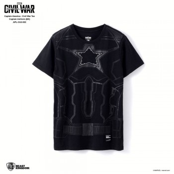Marvel Captain America: Civil War Tee Captain Uniform - Black, Size L (APL-CA3-002)