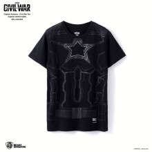 Marvel Captain America: Civil War Tee Captain Uniform - Black, Size S (APL-CA3-002)