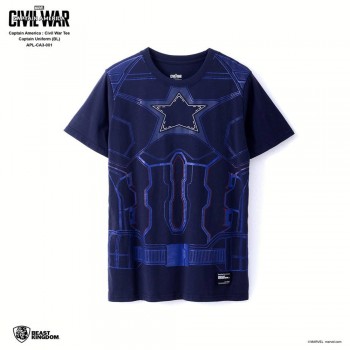 Marvel Captain  America: Civil War Tee Captain Uniform - Blue, Size XXL (APL-CA3-001)