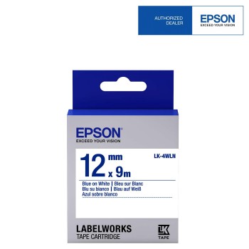 Epson 12mm Blue on White Tape C53S654503 (Item No: EPS LK-4WLN)